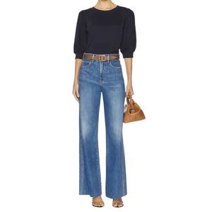 Veronica Beard Jeans 27 Taylor Wide Leg Crop High Rise Wanderer Dust Blue NWT